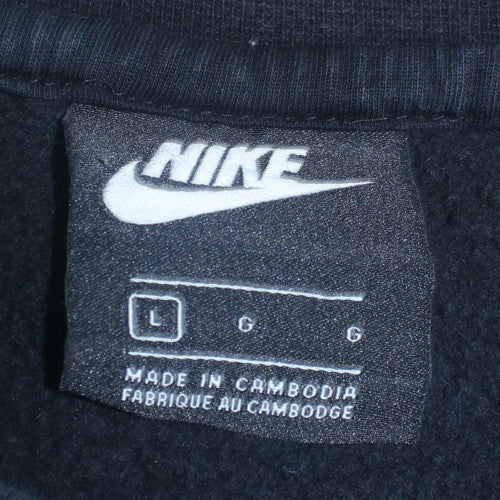 Nike Womens Black L Sweatshirt Crew Neck Pullover Cotton Blend