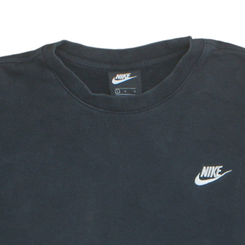 Nike Womens Black L Sweatshirt Crew Neck Pullover Cotton Blend