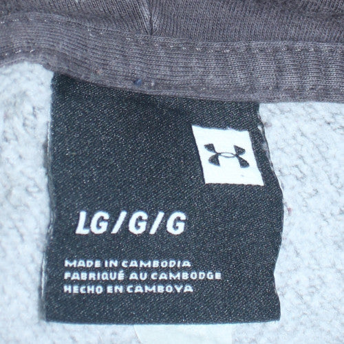 Under Armour Men's Grey Pullover Hoodie Size L Fleece Sweatshirt