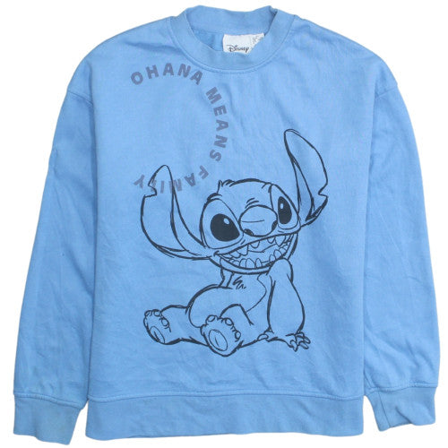 Disney Primark Women Blue Stitch Sweatshirt XS Pullover Crew Neck