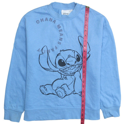 Disney Primark Women Blue Stitch Sweatshirt XS Pullover Crew Neck