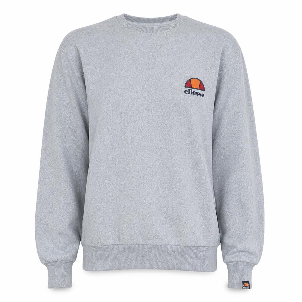 Front view of Ellesse Women's Grey Cotton Blend Pullover Sweatshirt, size S