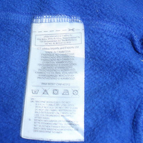 Adidas Boys Blue Pullover Hoodie Size 152 Fleece Logo Hooded Sweatshirt