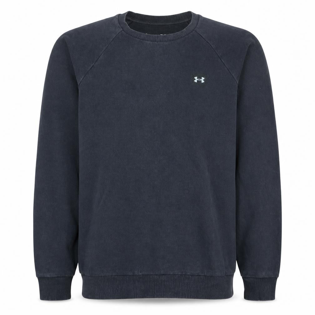 Front view of Under Armour Men's Black XS Crew Neck Fleece Sweatshirt