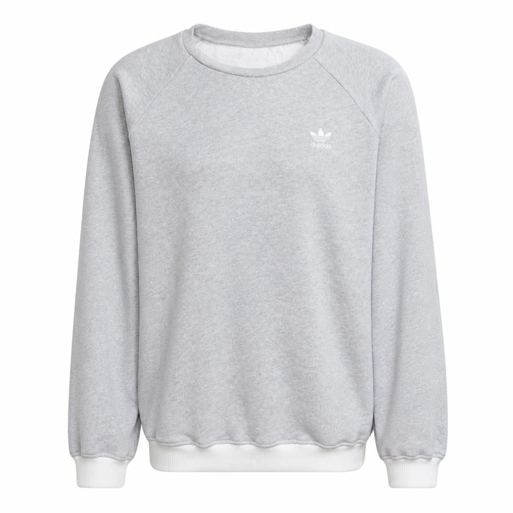 Front view of Adidas Men's Grey Crew Neck Pullover Sweatshirt M Regular Fit