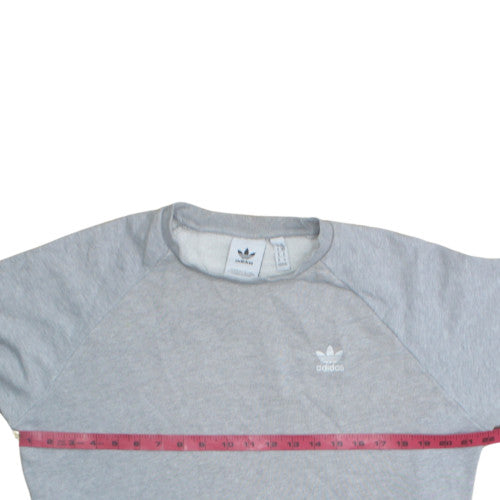 Adidas Men's Grey Crew Neck Pullover Sweatshirt M Regular Fit