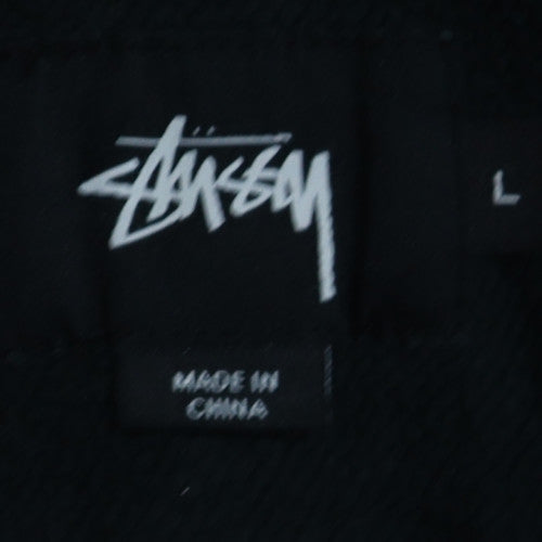 Stussy Mens Black Pullover Hoodie L Cotton Streetwear Sweatshirt