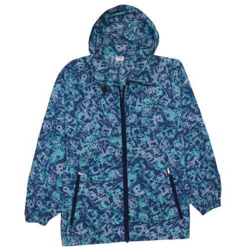 Decathlon Men's Blue Windbreaker Jacket M Hooded Lightweight Casual