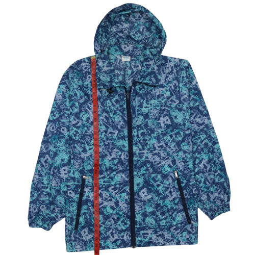 Decathlon Men's Blue Windbreaker Jacket M Hooded Lightweight Casual