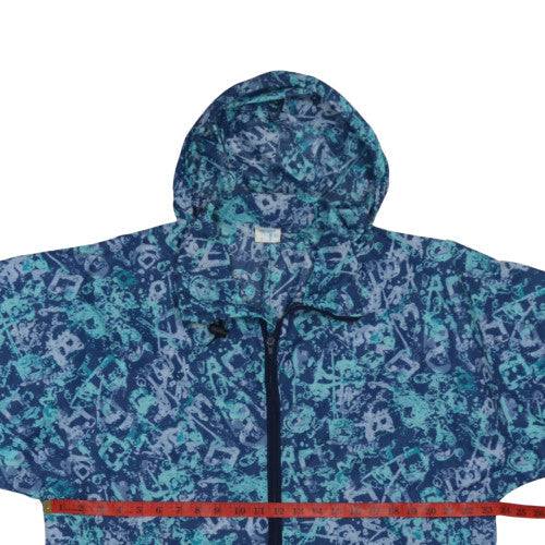 Decathlon Men's Blue Windbreaker Jacket M Hooded Lightweight Casual