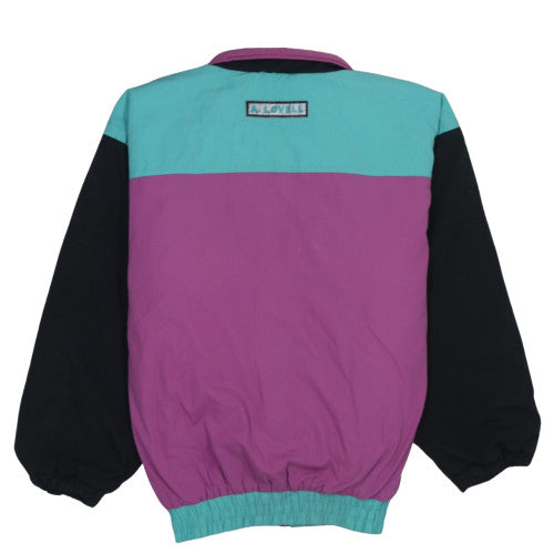 Golden Team Women's Purple Green 90s Retro Puffer Jacket Size 14