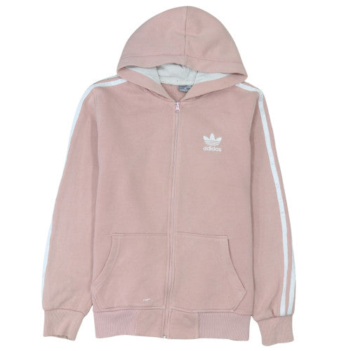 Adidas Women Pink Full Zip Hoodie XL Fleece Lined Casual Sweatshirt