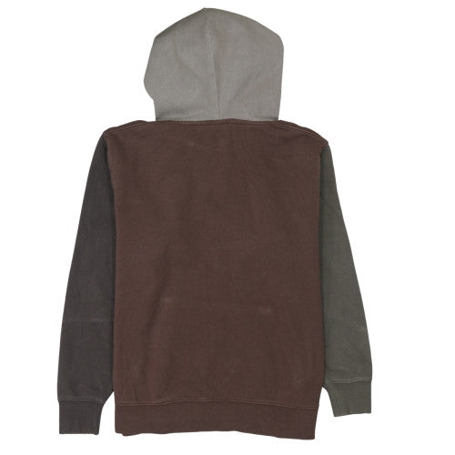 Nike Women Brown & Grey Pullover Hoodie L Logo Cotton Blend Casual
