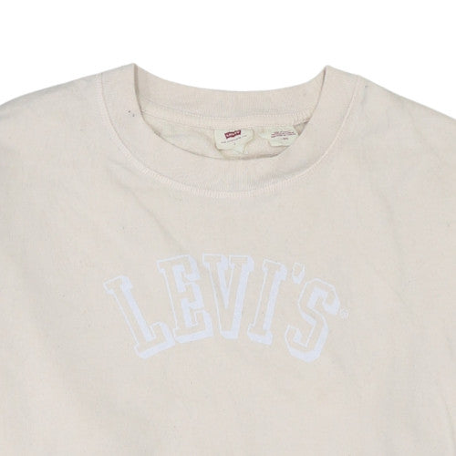 Levi's Women's Beige Logo Pullover Sweatshirt Size L Cotton Casual
