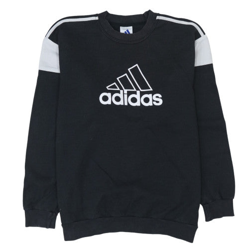 Adidas Men's Black Logo Crew Neck Pullover Sweatshirt Size L