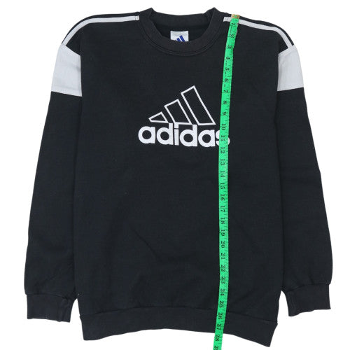 Adidas Men's Black Logo Crew Neck Pullover Sweatshirt Size L