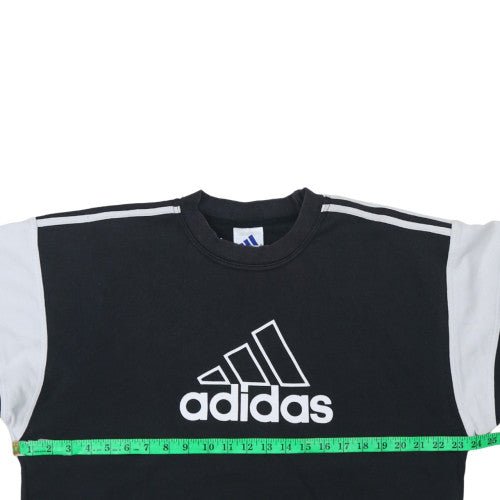 Adidas Men's Black Logo Crew Neck Pullover Sweatshirt Size L