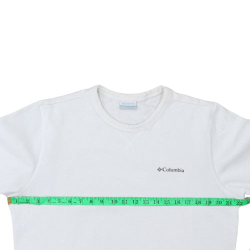 Columbia Mens White Small Crew Neck Long Sleeve Sweatshirt Pullover