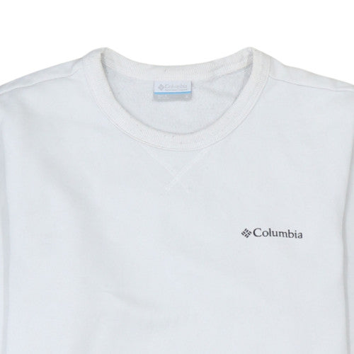 Columbia Mens White Small Crew Neck Long Sleeve Sweatshirt Pullover