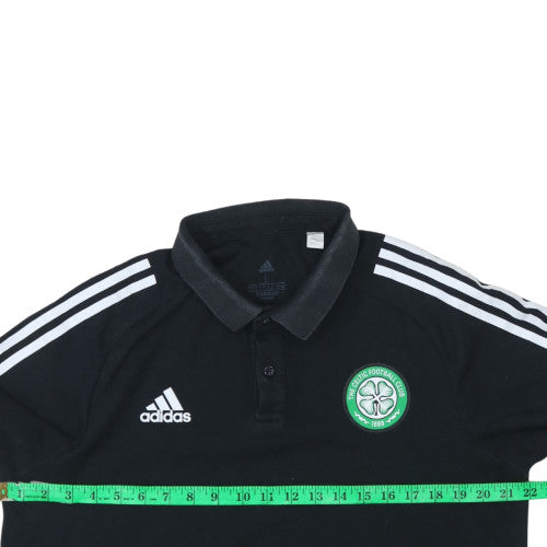Adidas Men's Black Celtic Polo Shirt L AEROREADY Short Sleeve