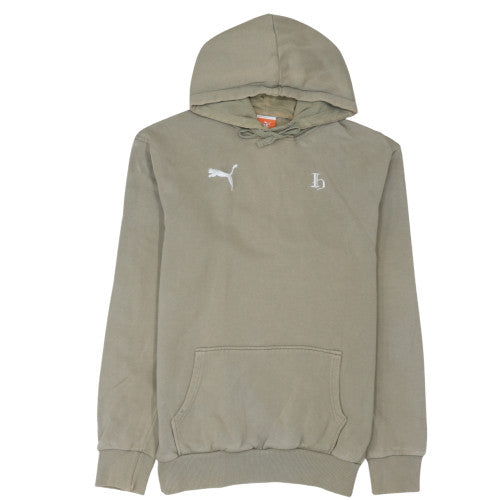 Puma Men's Beige Pullover Hoodie M Cotton Logo Sweatshirt