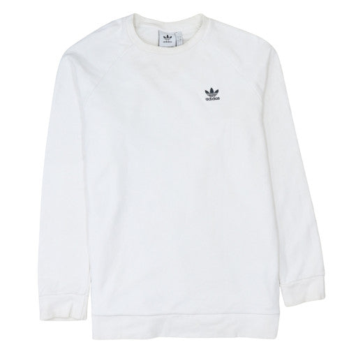 Adidas Men's White Crew Neck Pullover Sweatshirt Size L