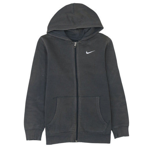 Nike Boys Black Full Zip Hoodie 12-13 Years Fleece Lined Sweatshirt