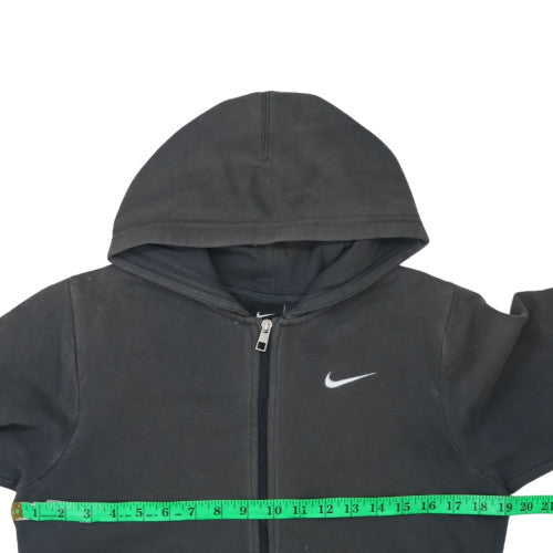 Nike Boys Black Full Zip Hoodie 12-13 Years Fleece Lined Sweatshirt