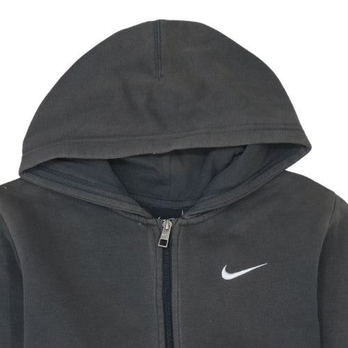 Nike Boys Black Full Zip Hoodie 12-13 Years Fleece Lined Sweatshirt