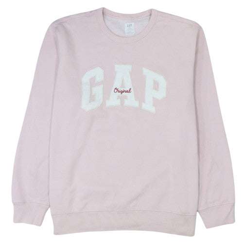 GAP Women Pink XL Pullover Sweatshirt with Logo Embroidery