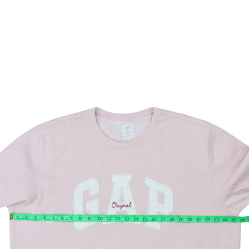 GAP Women Pink XL Pullover Sweatshirt with Logo Embroidery