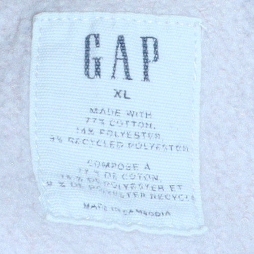 GAP Women Pink XL Pullover Sweatshirt with Logo Embroidery