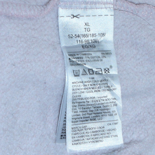 GAP Women Pink XL Pullover Sweatshirt with Logo Embroidery