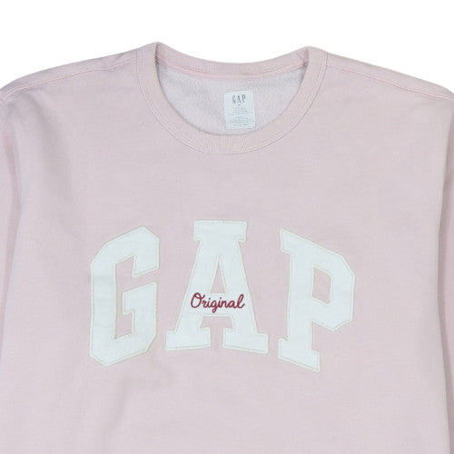 GAP Women Pink XL Pullover Sweatshirt with Logo Embroidery
