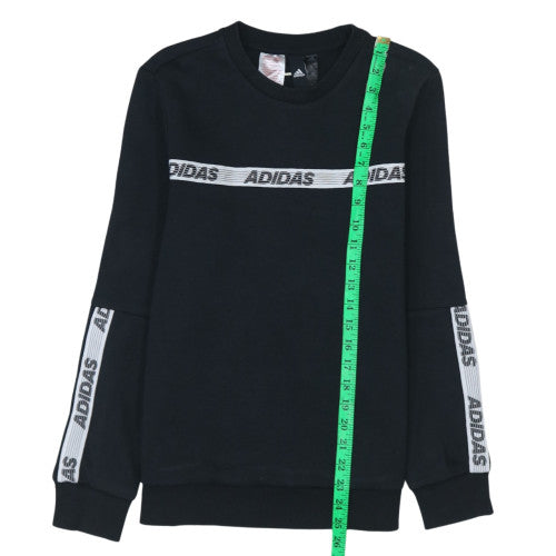 Adidas Boys Black Crew Neck Logo Pullover Sweatshirt 11-12 Years