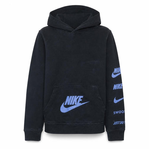 Nike Boys Black Pullover Hoodie L 147-158cm Graphic Fleece Sweatshirt