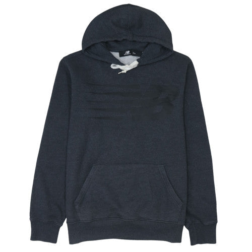 New Balance Men Grey Pullover Hoodie L Fleece Sports Logo