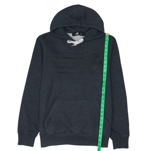 New Balance Men Grey Pullover Hoodie L Fleece Sports Logo
