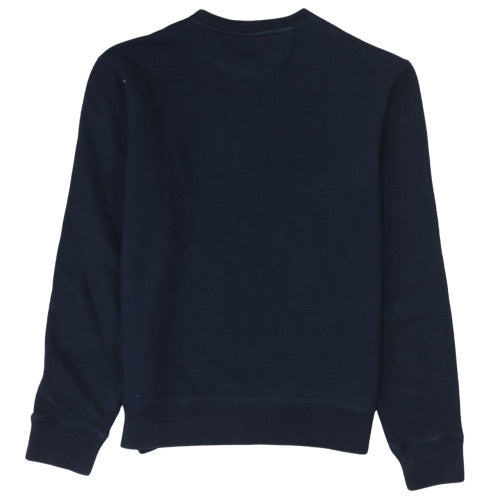 Schott NYC Women's Navy Cotton Crew Neck Pullover Sweatshirt M