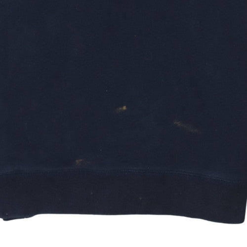 Schott NYC Women's Navy Cotton Crew Neck Pullover Sweatshirt M