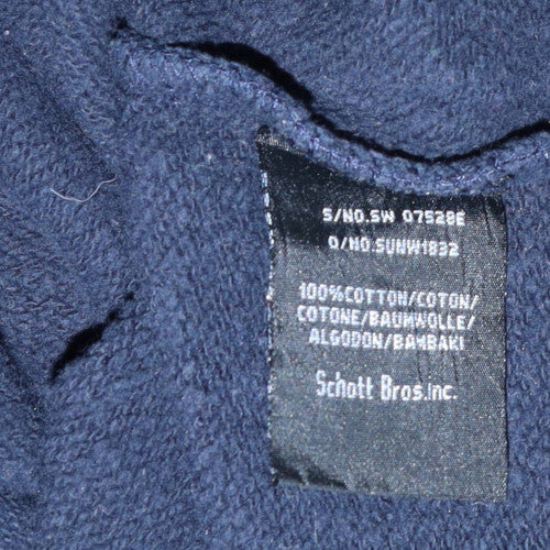 Schott NYC Women's Navy Cotton Crew Neck Pullover Sweatshirt M