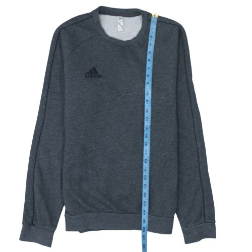 Adidas Mens Grey Small Crew Neck Pullover Sweatshirt