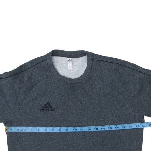 Adidas Mens Grey Small Crew Neck Pullover Sweatshirt