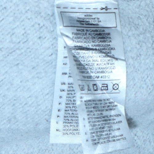 Adidas Mens Grey Small Crew Neck Pullover Sweatshirt