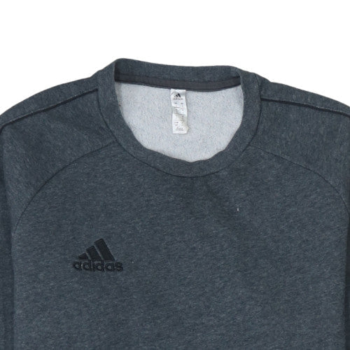 Adidas Mens Grey Small Crew Neck Pullover Sweatshirt