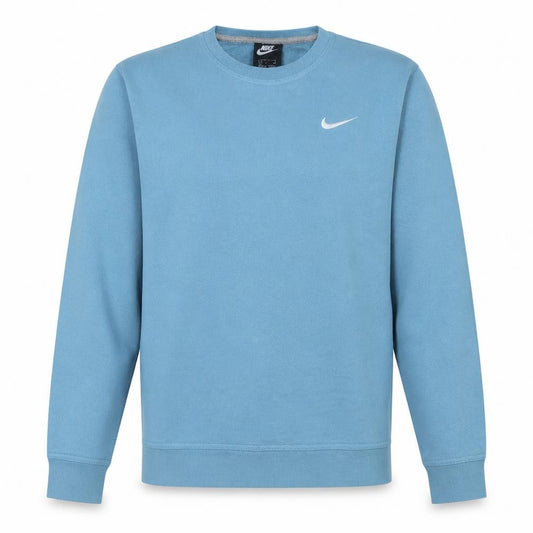 Front view of Nike Men's Blue Crew Neck Pullover Sweatshirt, size S