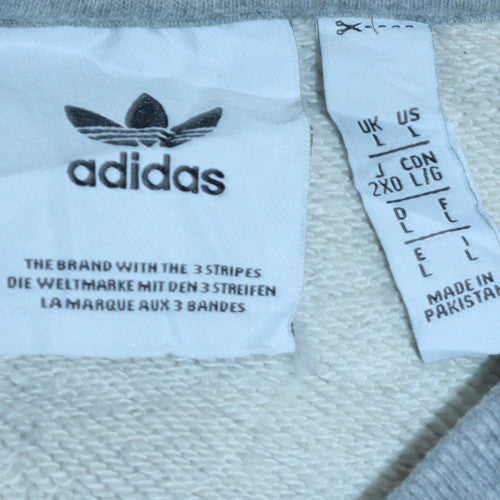 Adidas Men's Grey Crew Neck Pullover Sweatshirt L