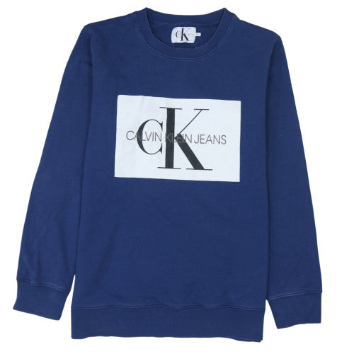 Calvin Klein Jeans Men's Blue Logo Crew Neck Sweatshirt XXL