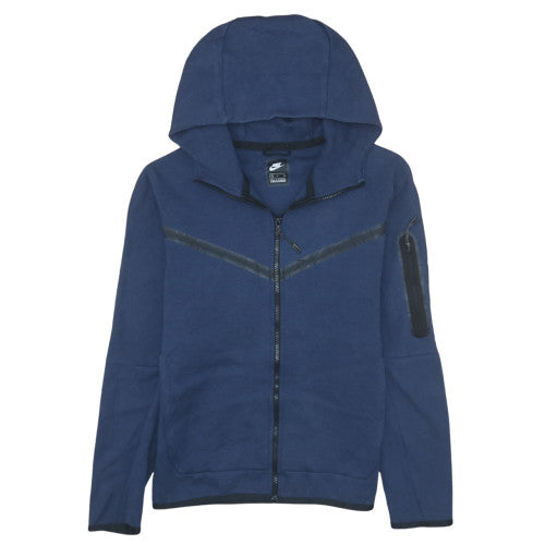 Nike Mens Blue Full Zip Hoodie Small - Cotton Blend Sportswear