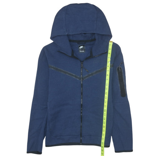 Nike Mens Blue Full Zip Hoodie Small - Cotton Blend Sportswear
